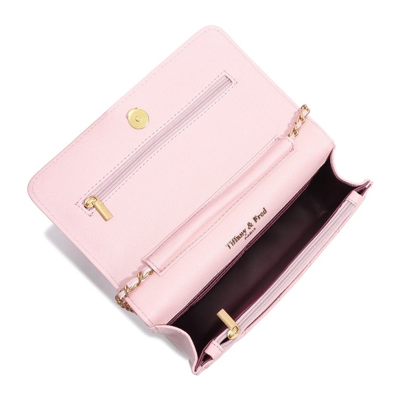 Tiffany & Fred Paris Quilted Caviar Leather Crossbody Shoulder Bag - Pink - Picture 3 of 4